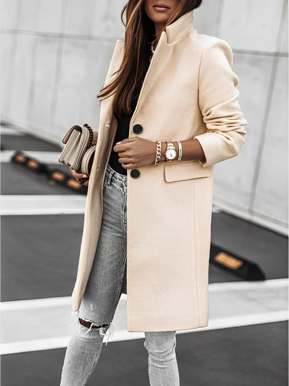 Elegant 2 button coat with long sleeves Gitta