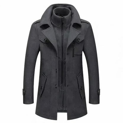 Stylish men's jacket with double collar Grayson