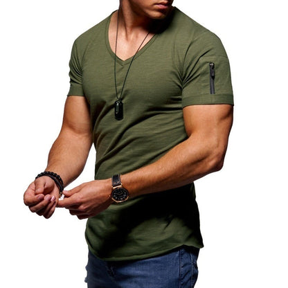 Men's Muscle T Shirt with V Neck Shaun 