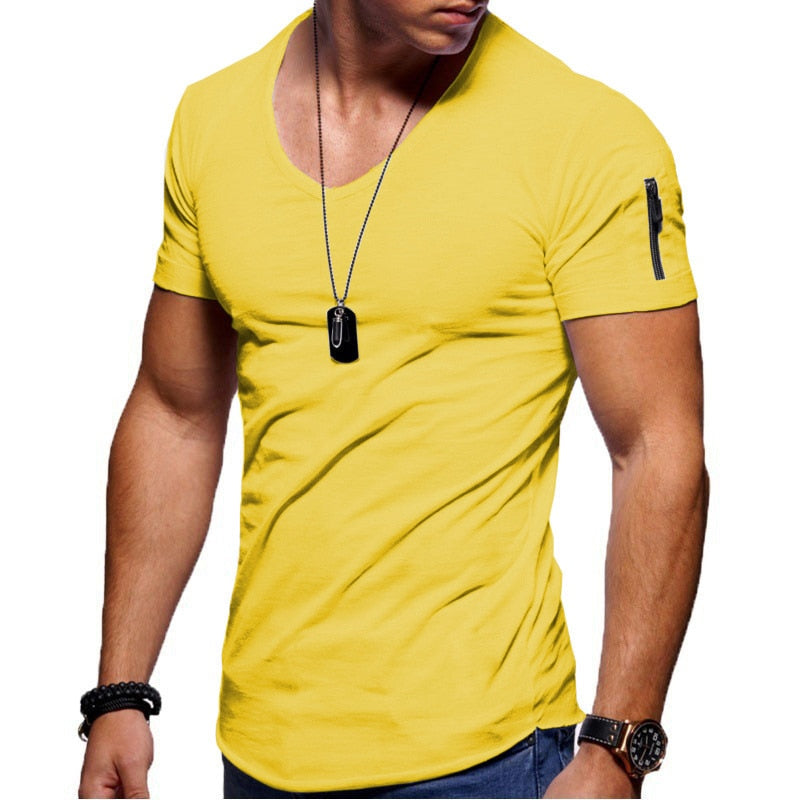 Men's Muscle T Shirt with V Neck Shaun 