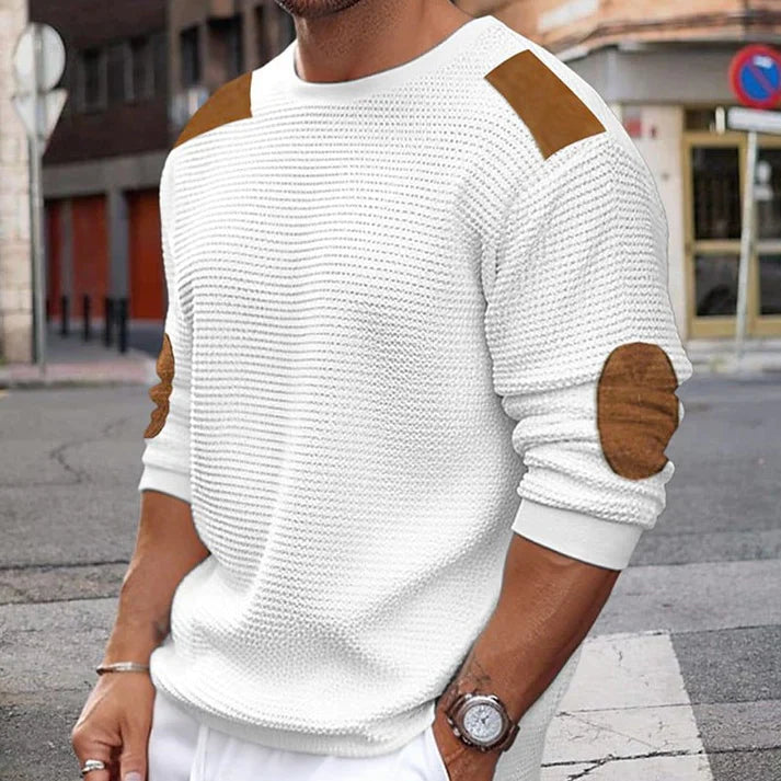 Patchwork knitted sweater for men Ian