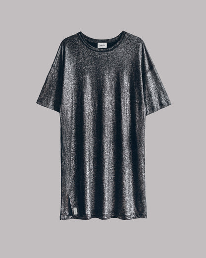 Ilona - Dark Glitter T-Shirt Dress Women