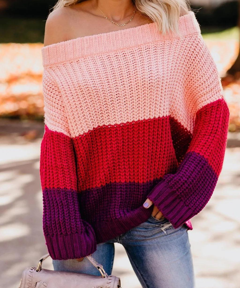 Retro color-block sweater Jane