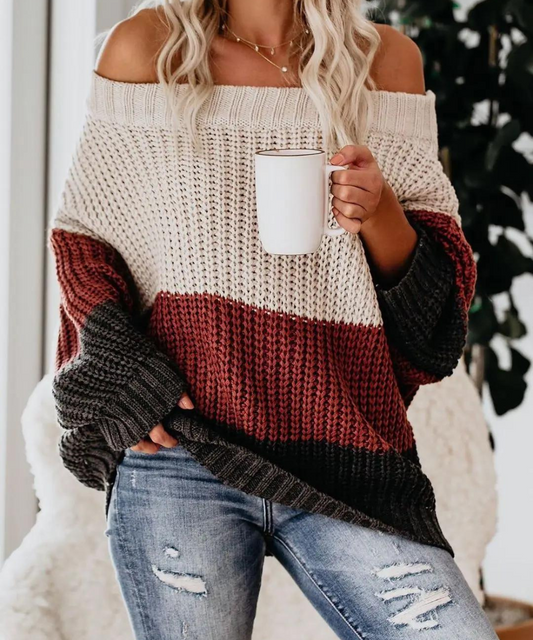 Retro color-block sweater Jane