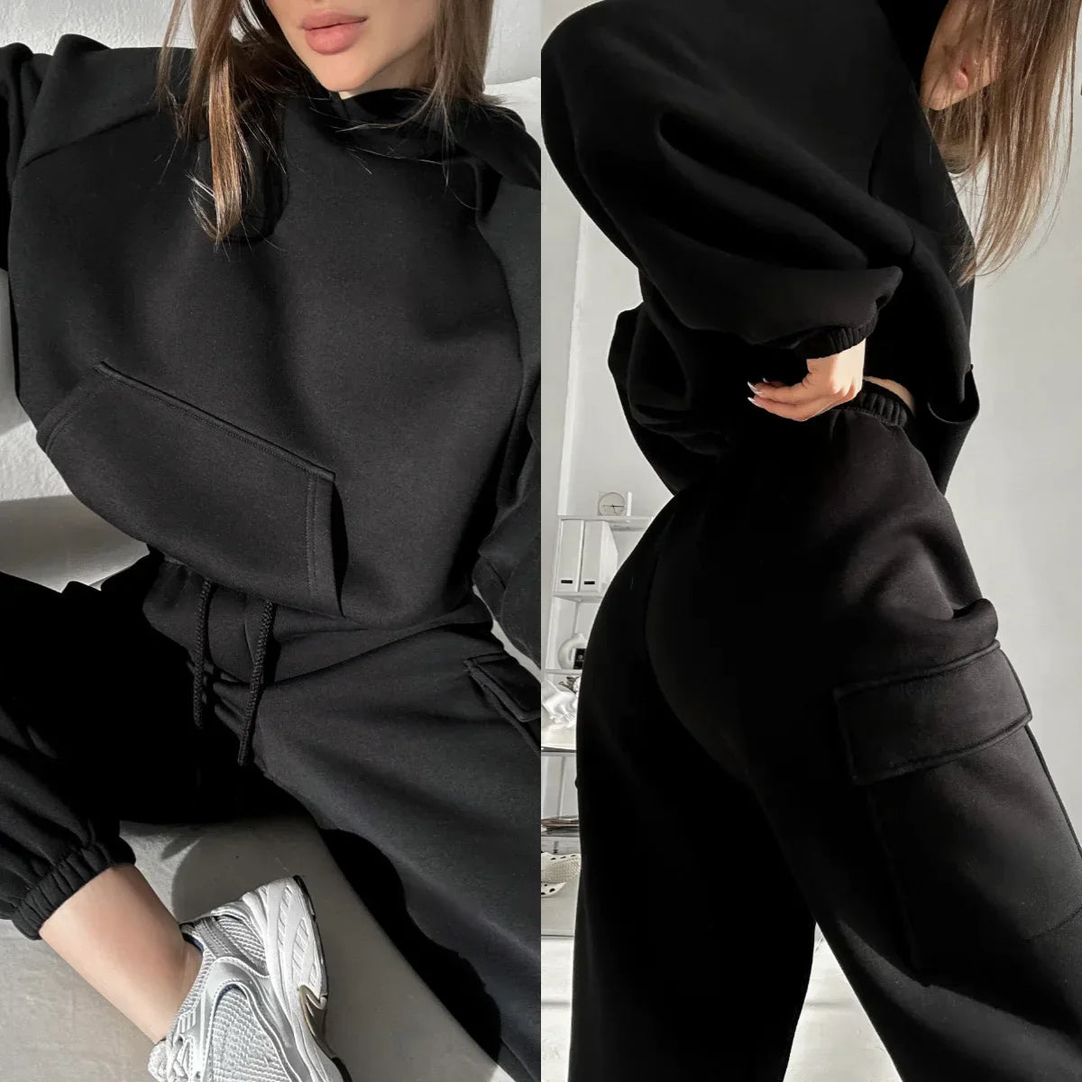 Sporty set with pants and hooded jacket Joanna