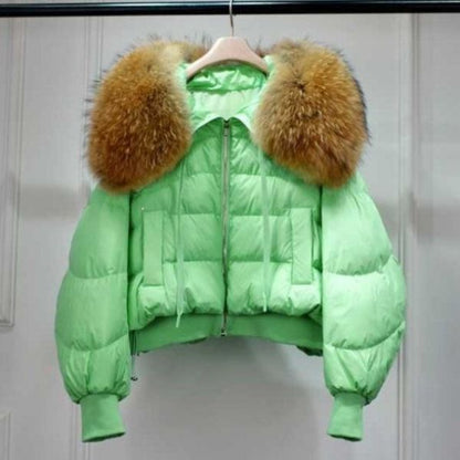 Solid women's puffer jacket for winter Joyce