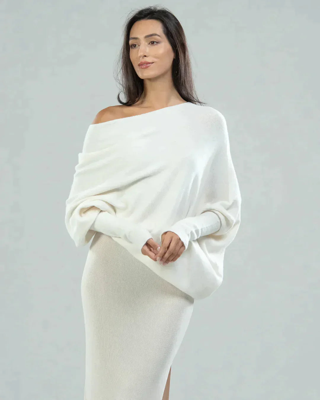 Asymmetric draped sweater Karen