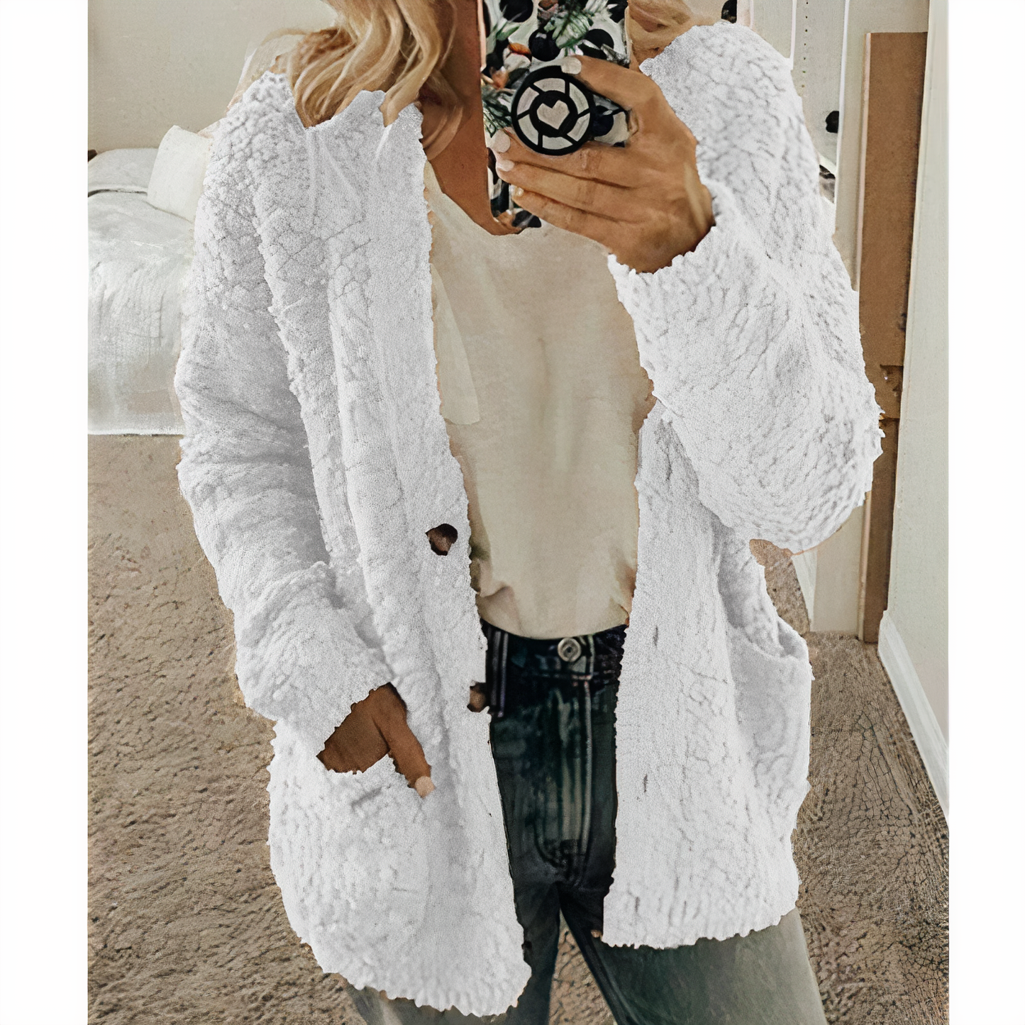 Cozy Plush Knitted Cardigan Karolina