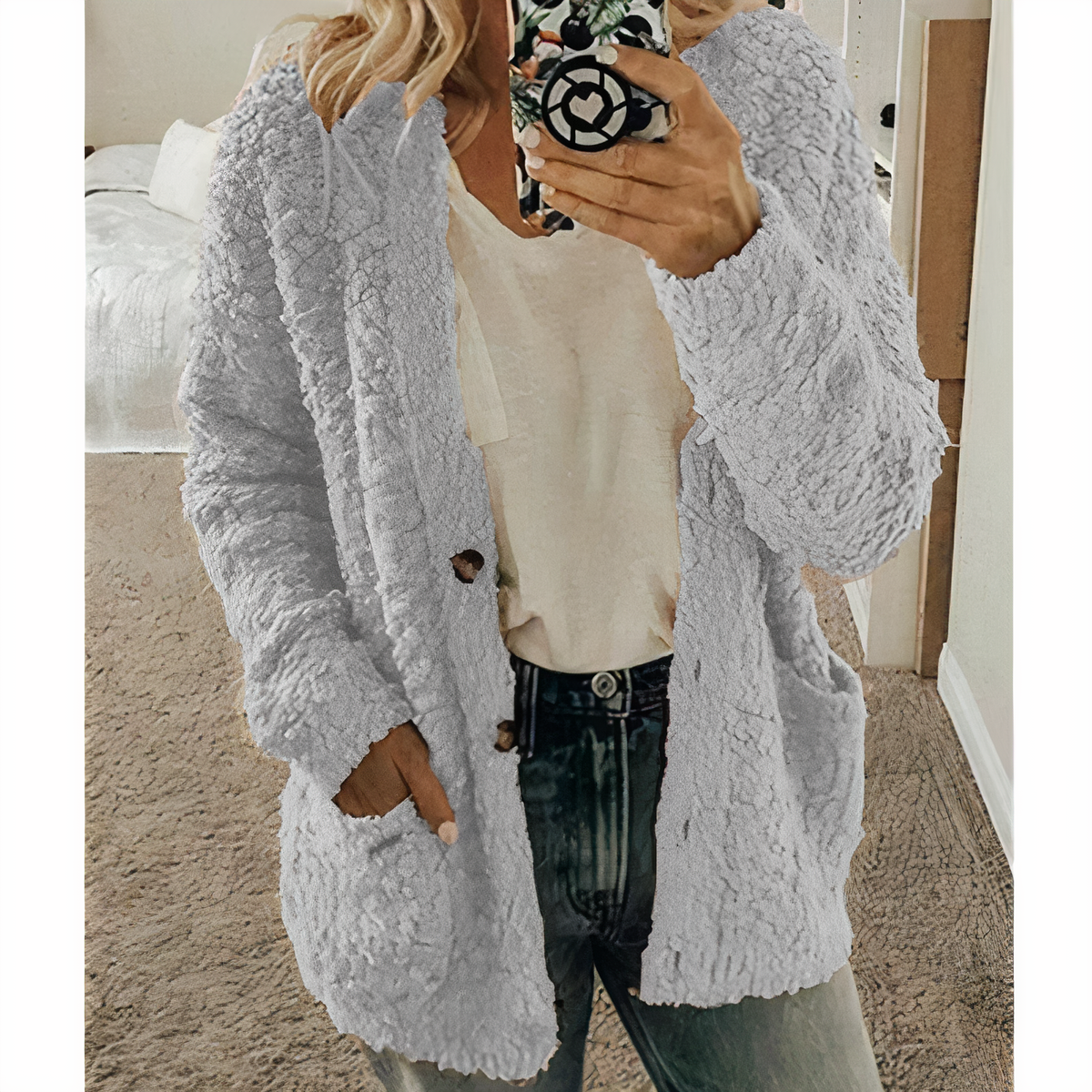 Cozy Plush Knitted Cardigan Karolina