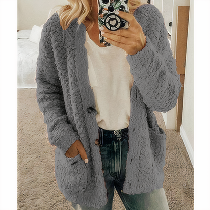 Cozy Plush Knitted Cardigan Karolina