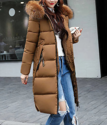 Long coat with fur collar Kora