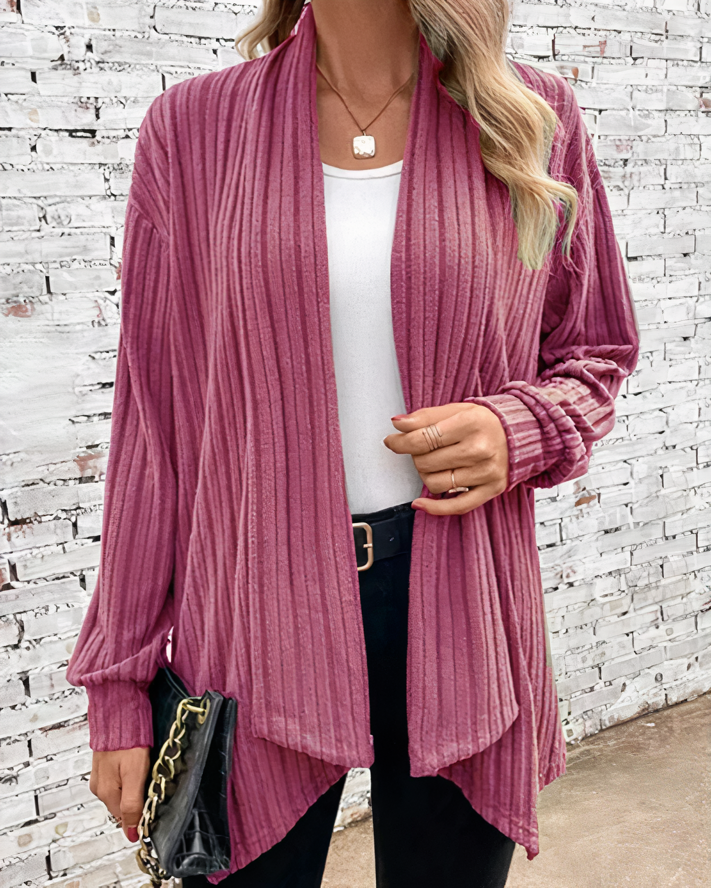 Striped Cardigan with Casual Seams Leah