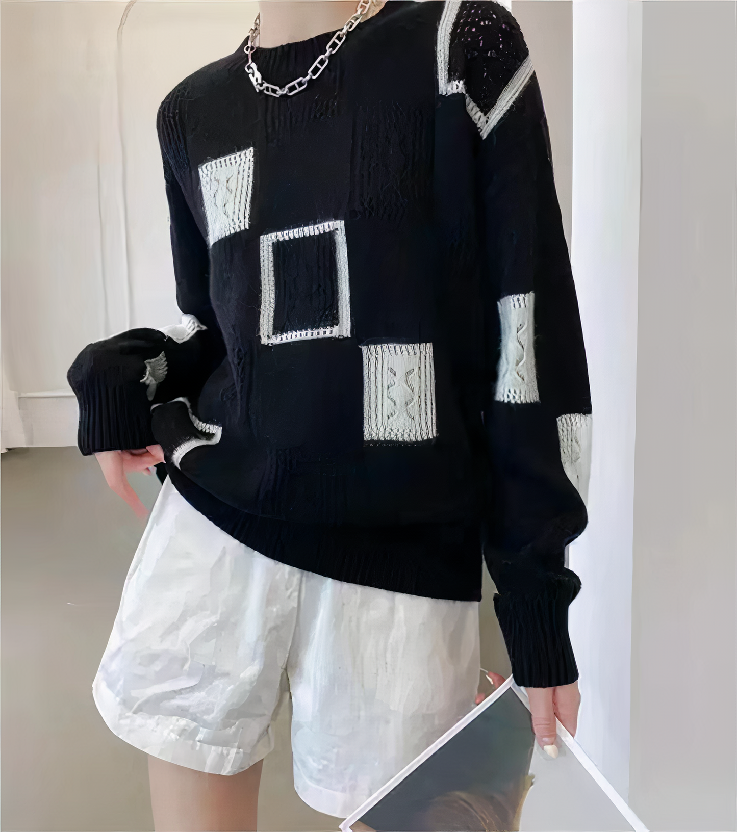 Geometry Patchwork Sweater Lina