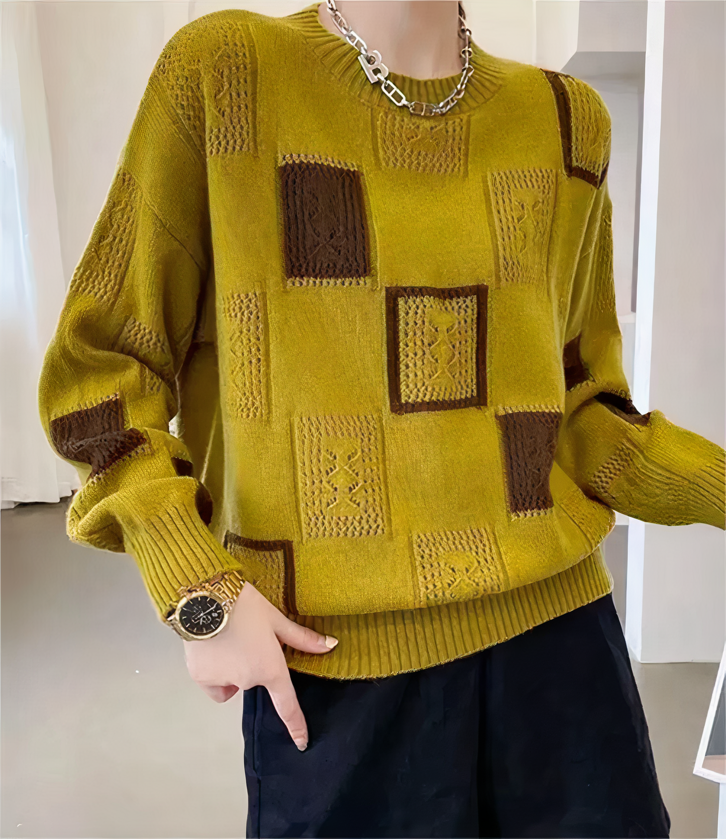 Geometry Patchwork Sweater Lina