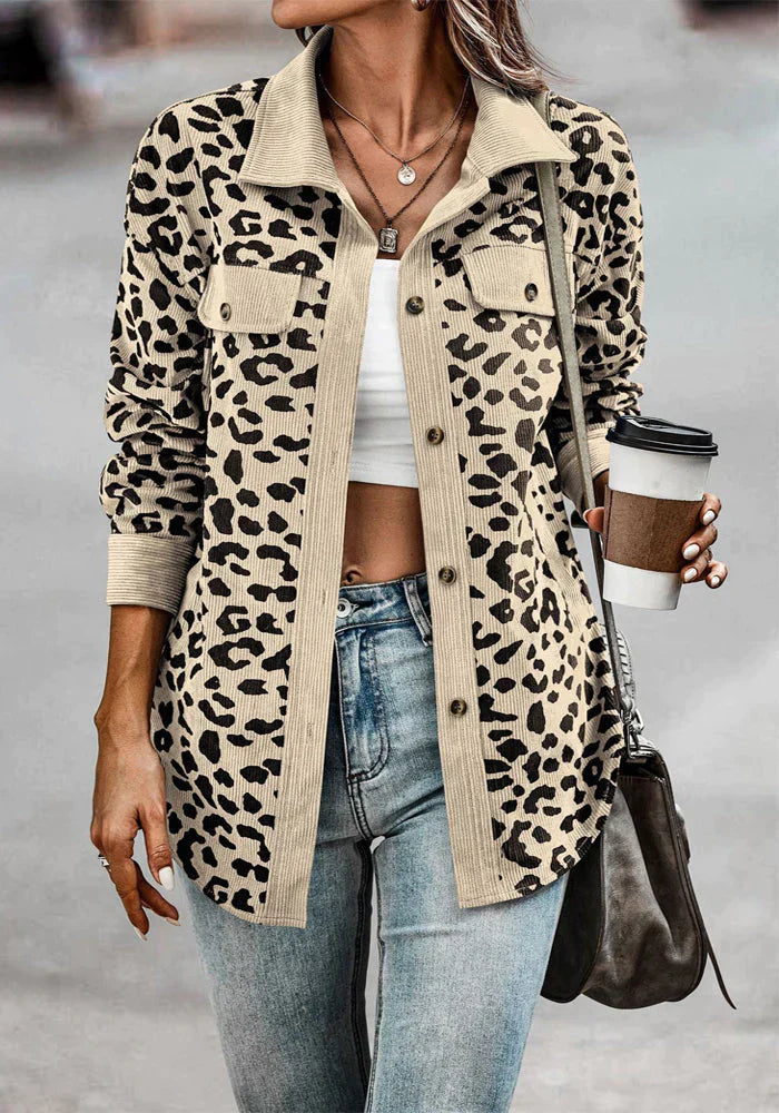 Leopard print corduroy jacket Lucia