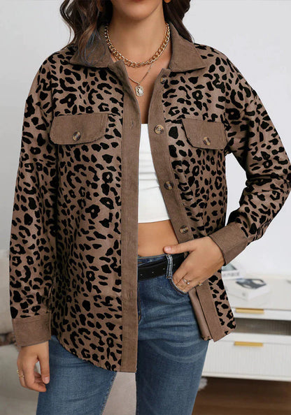 Leopard print corduroy jacket Lucia