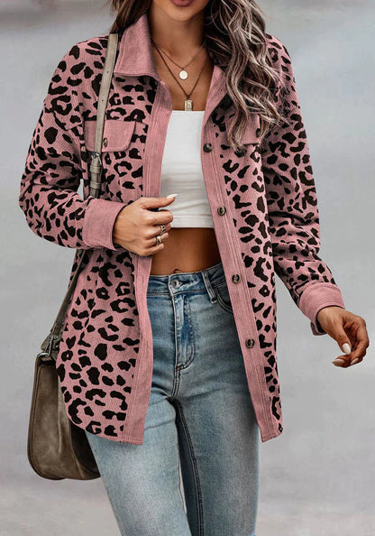 Leopard print corduroy jacket Lucia