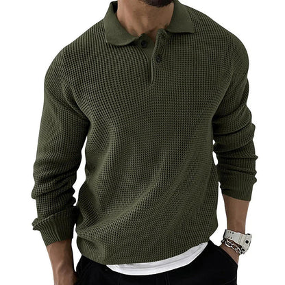 Classic long-sleeved polo with structure Lennox