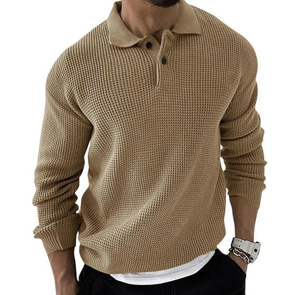 Classic long-sleeved polo with structure Lennox