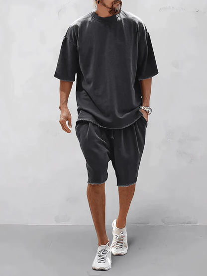 Comfortable loose-fitting sports set in plain colors Macon