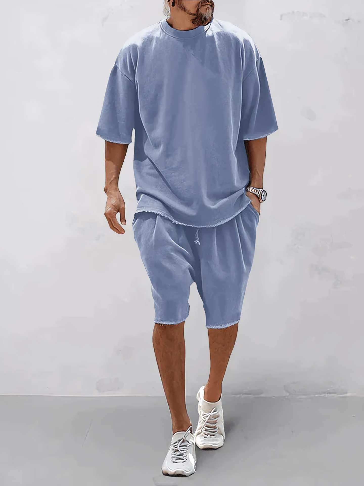 Comfortable loose-fitting sports set in plain colors Macon