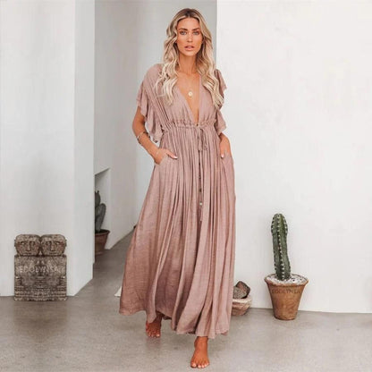 Taupe colored boho maxi dress Miv