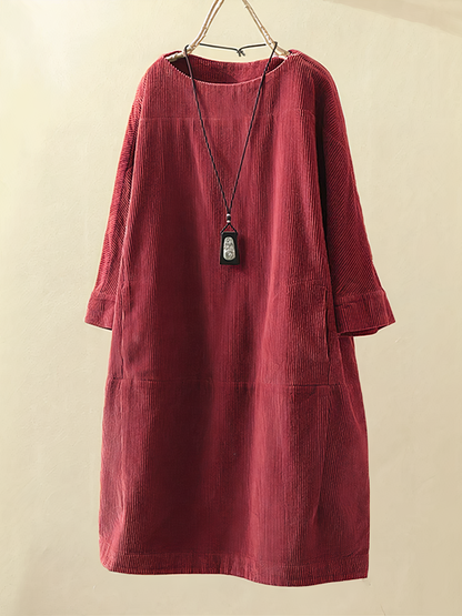 Nancy A-line corduroy dress