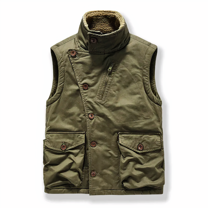 Nicholas Military Fleece Vest Linde