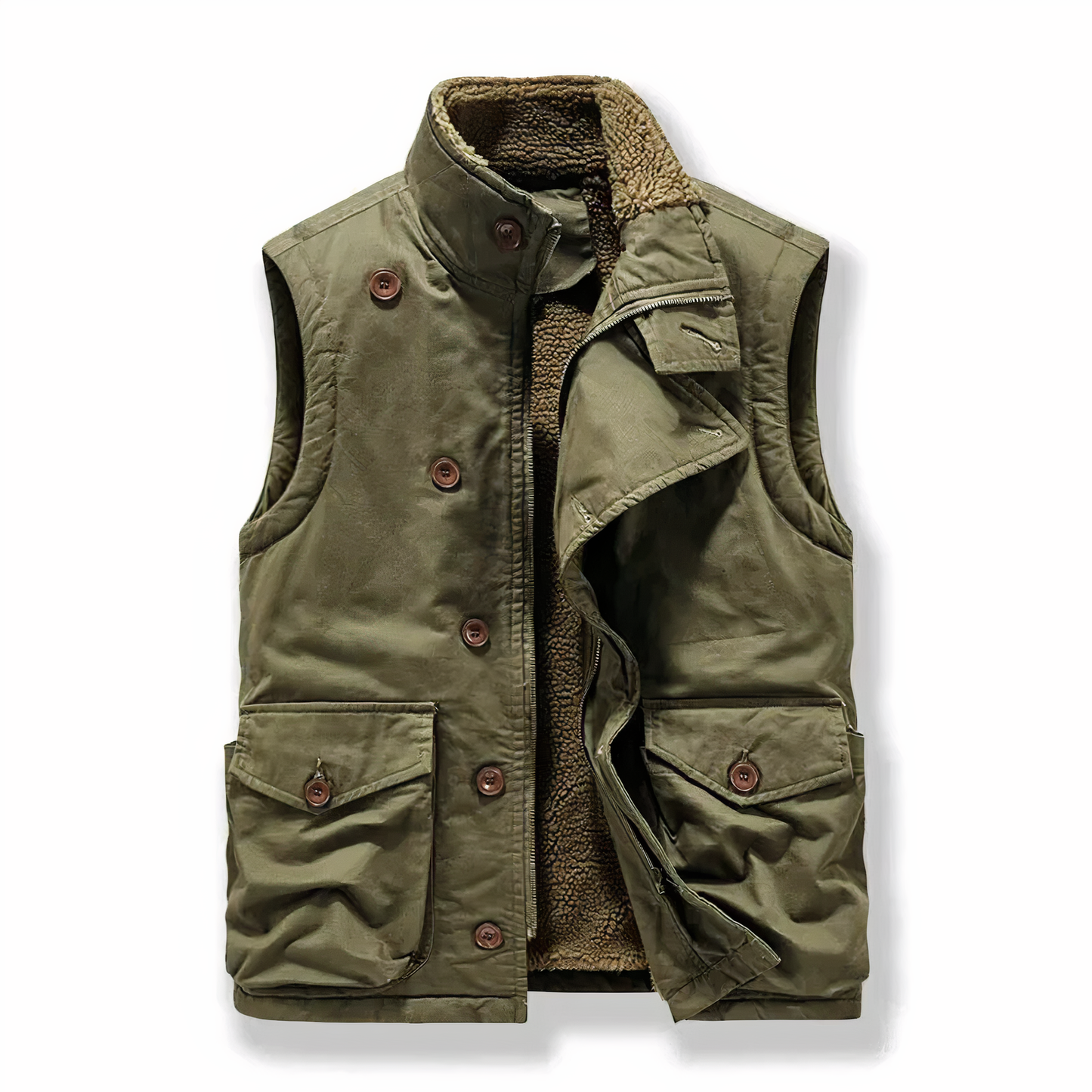 Nicholas Military Fleece Vest Linde