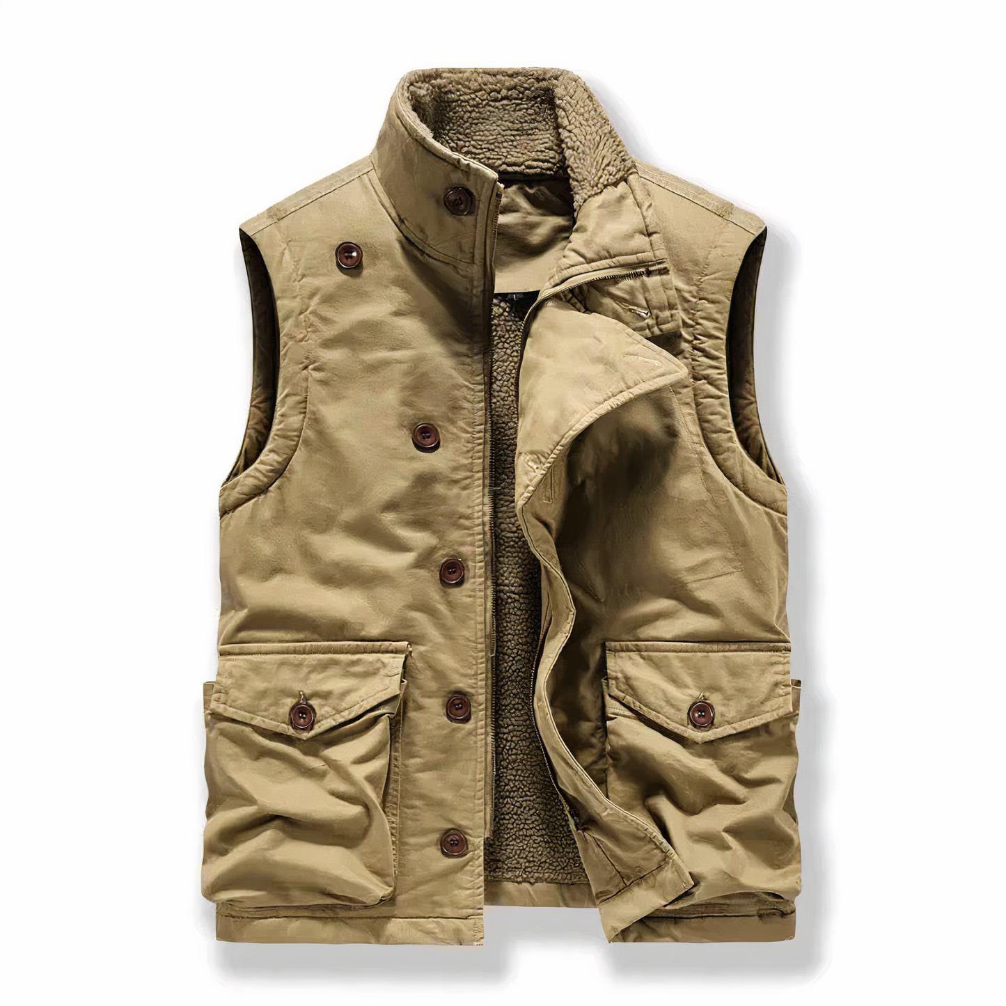 Nicholas Military Fleece Vest Linde