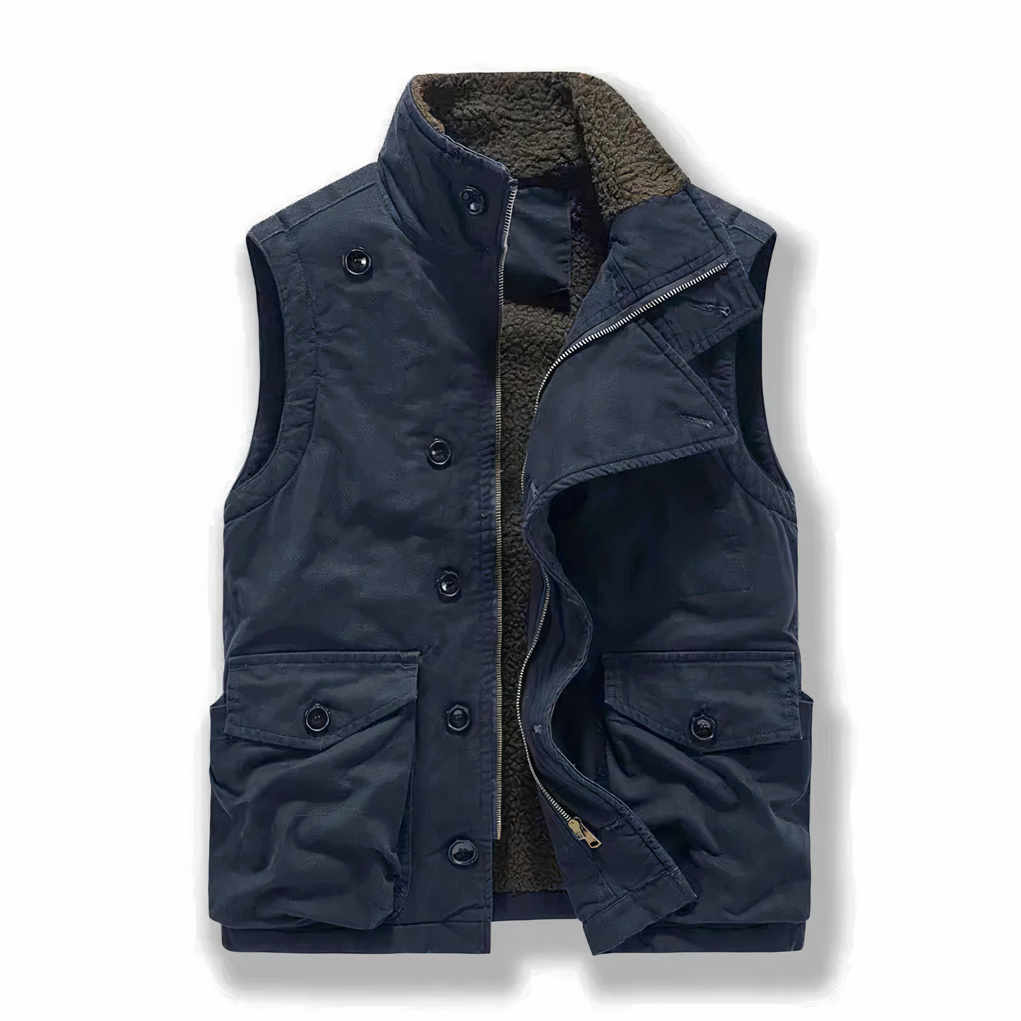 Nicholas Military Fleece Vest Linde