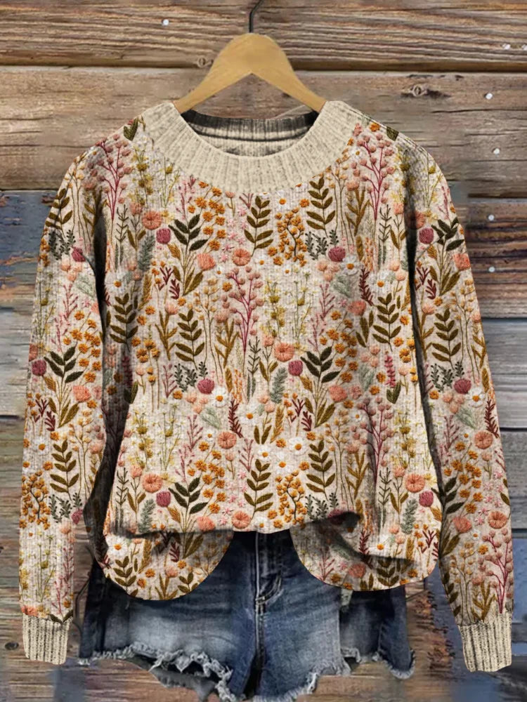 Comfortable floral sweater Novi