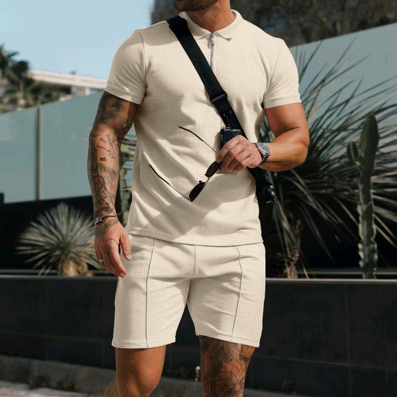 Two-piece polo and shorts set for men Sajan