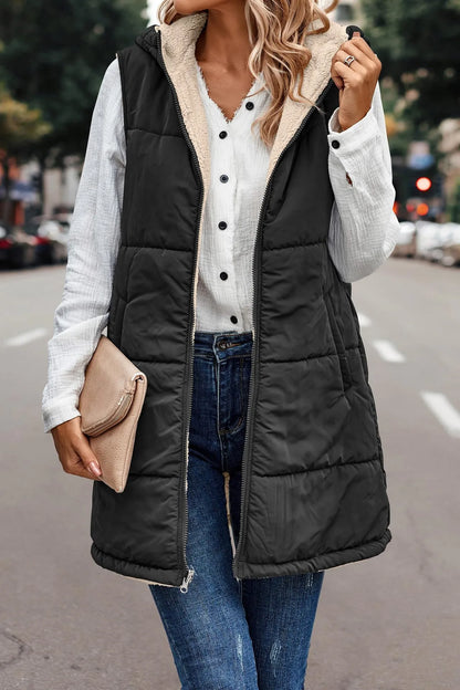 Double-sided hooded vest for women Payton