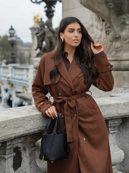 Molly faux suede trench coat