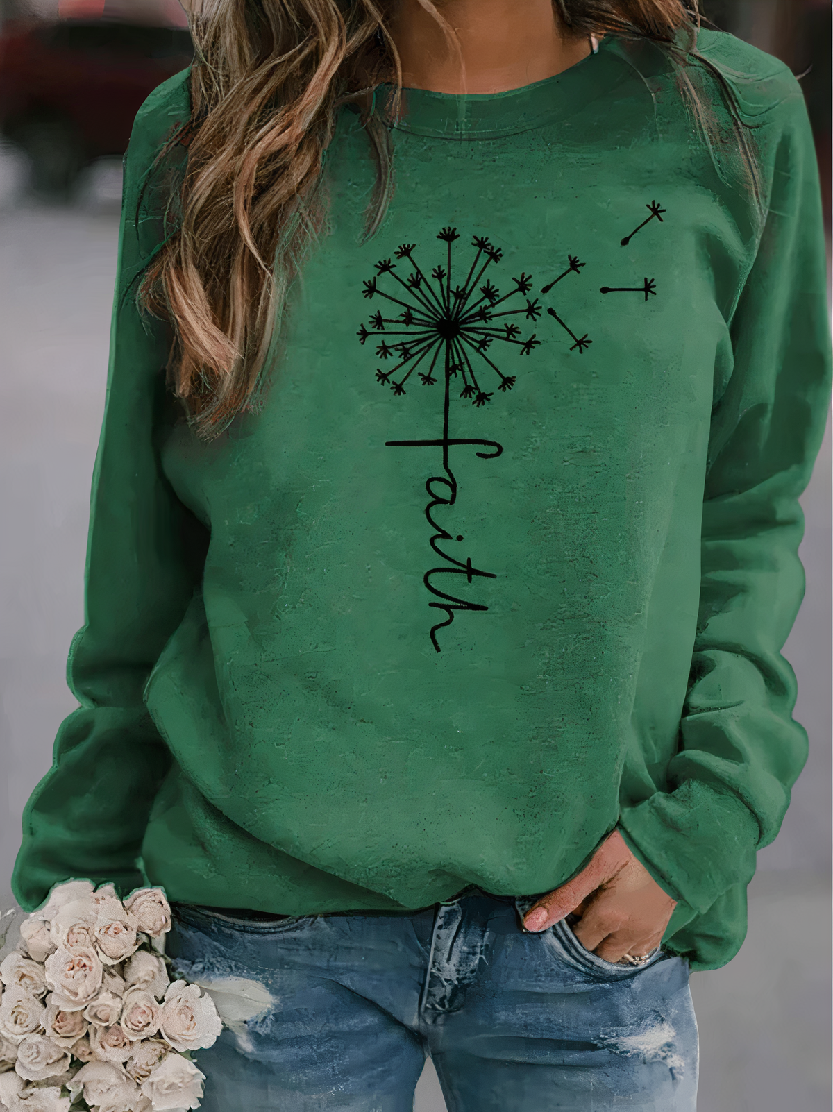 Graphic sweatshirt in modern style Ryla