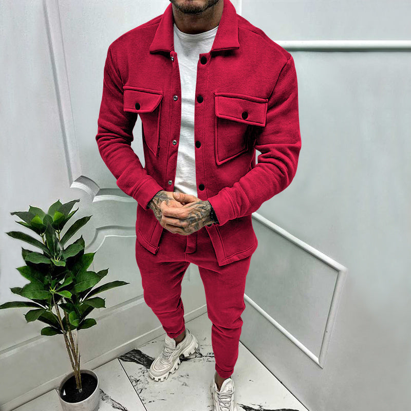 2 piece suede tracksuit for men Isidore