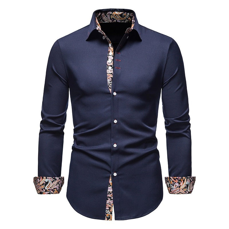 Stylish long-sleeved polo for men Derick