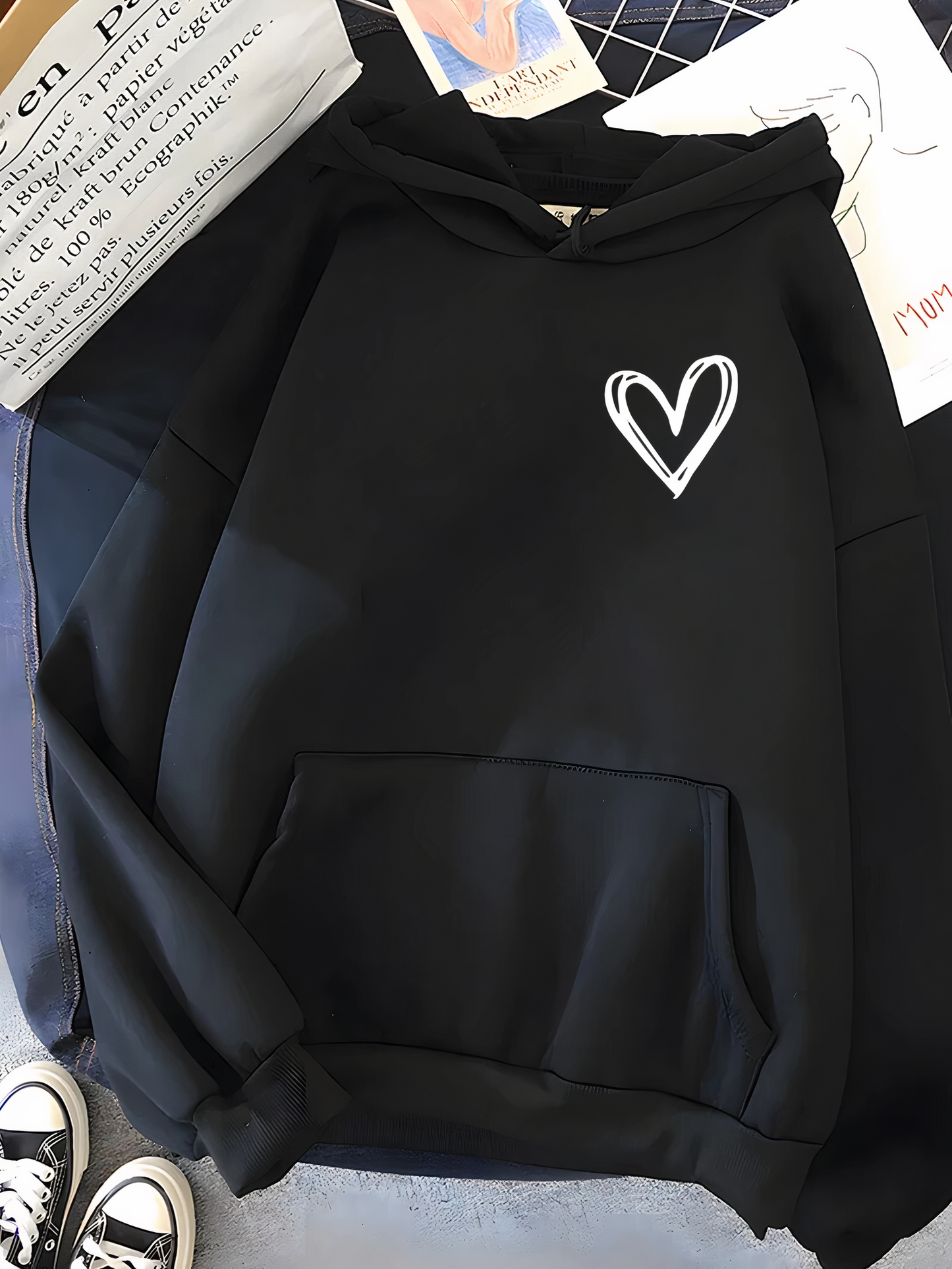 Women's Hoodie with Heart Motif Saylor