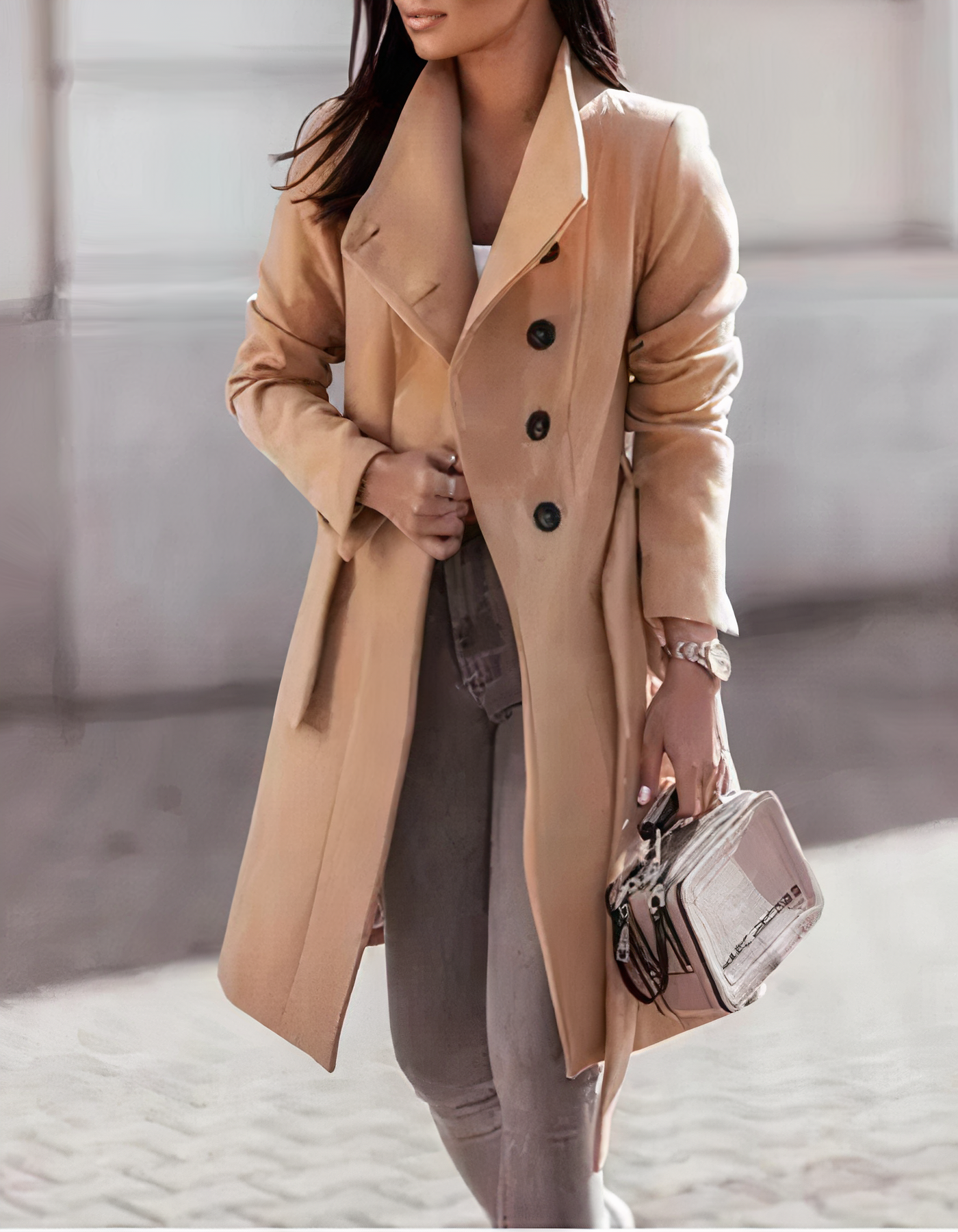 Elegant trench coat with belt Simone