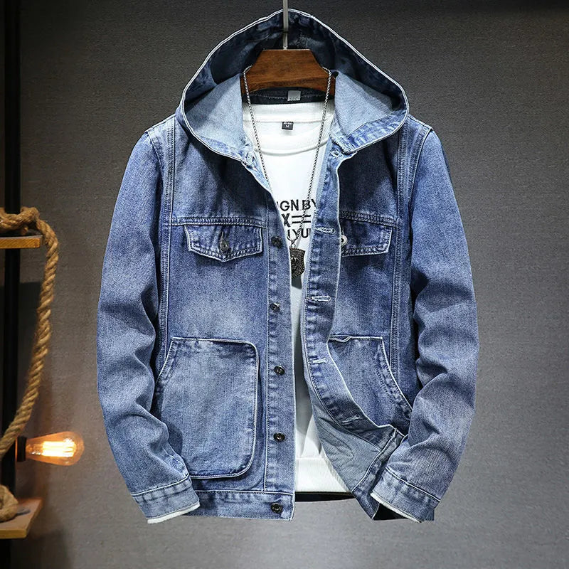 Classic denim jacket with hood Rainer