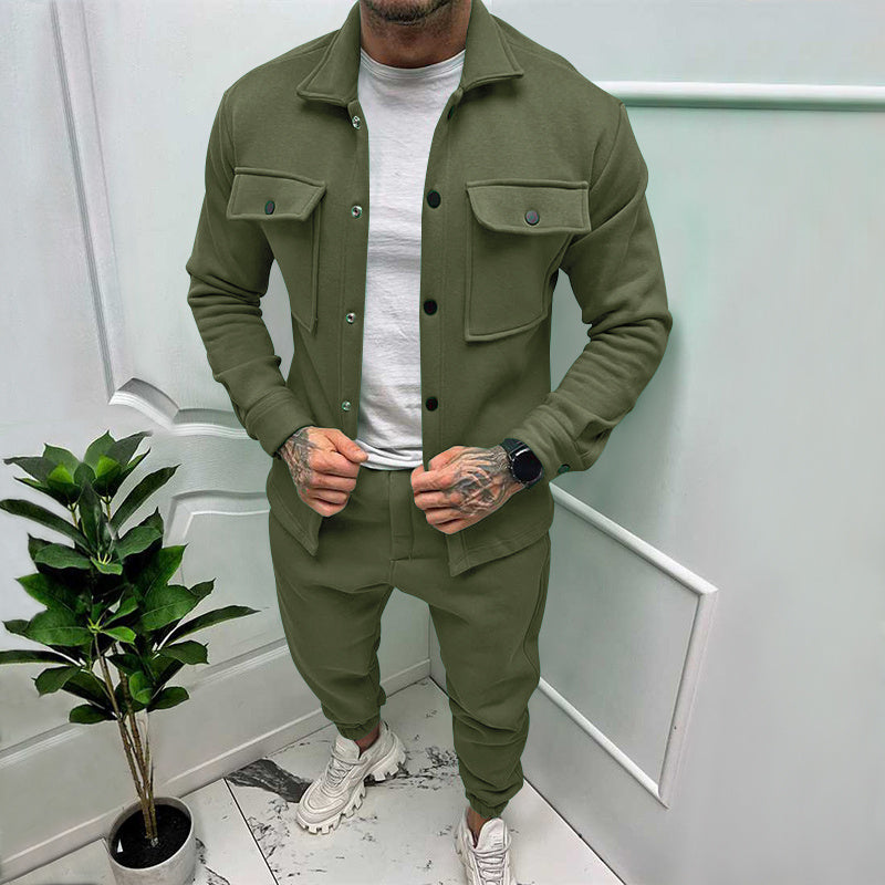 2 piece suede tracksuit for men Isidore