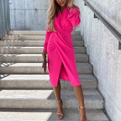 Stylish midi dress with slit Juvia