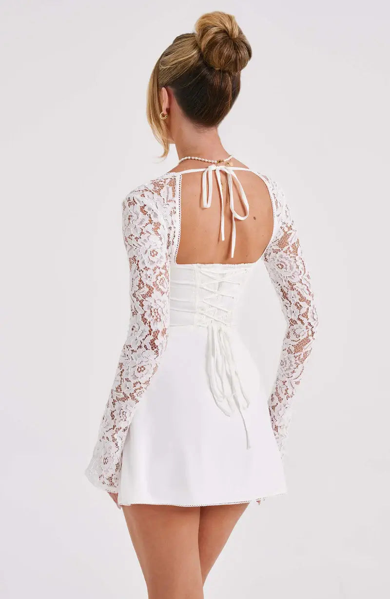 Louise mini dress with lace embellishments