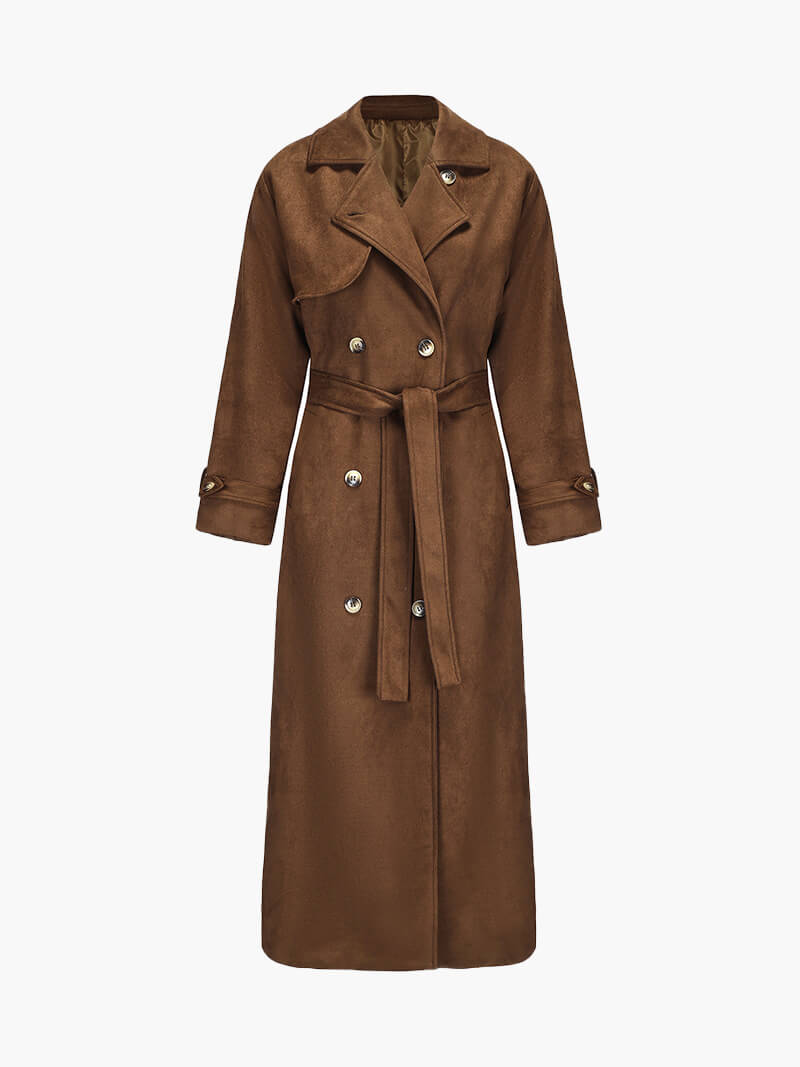 Molly faux suede trench coat