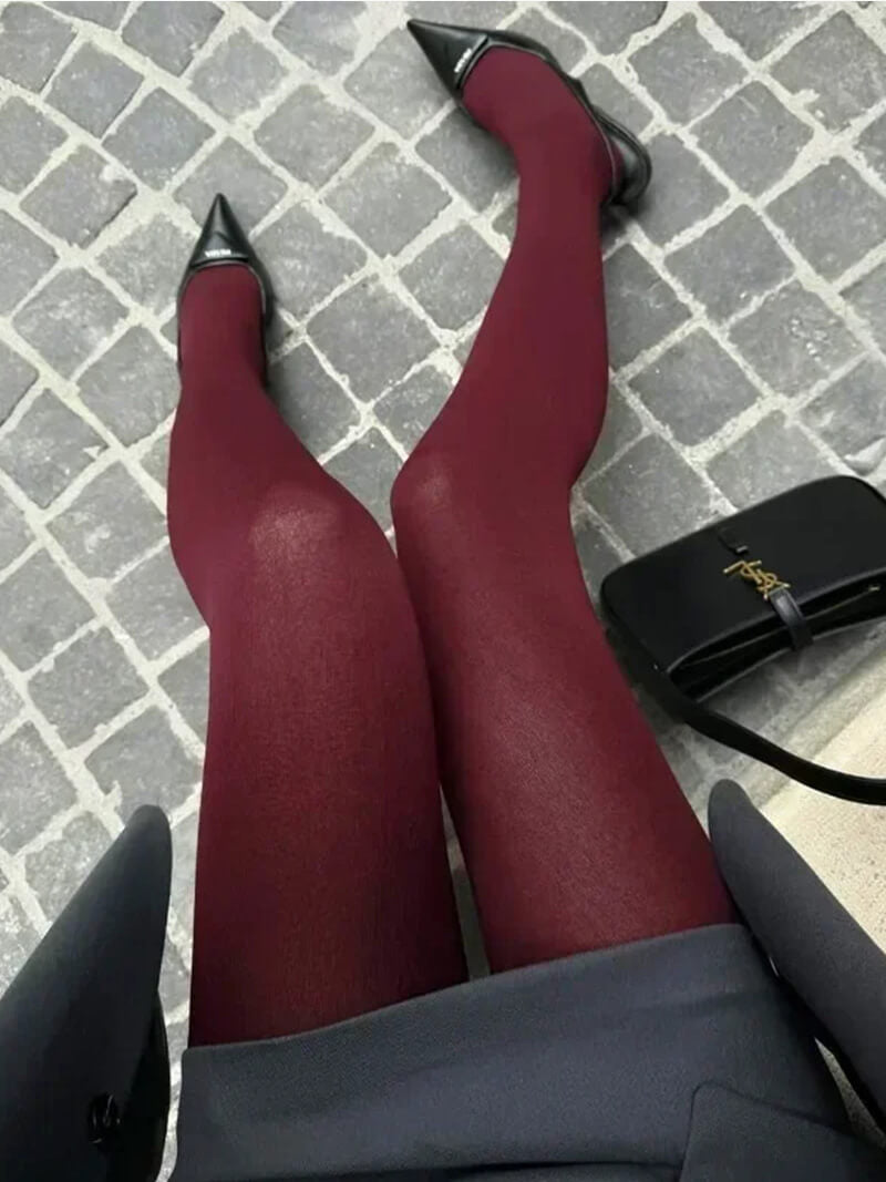 Burgundy tights