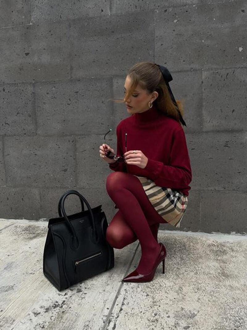 Burgundy tights