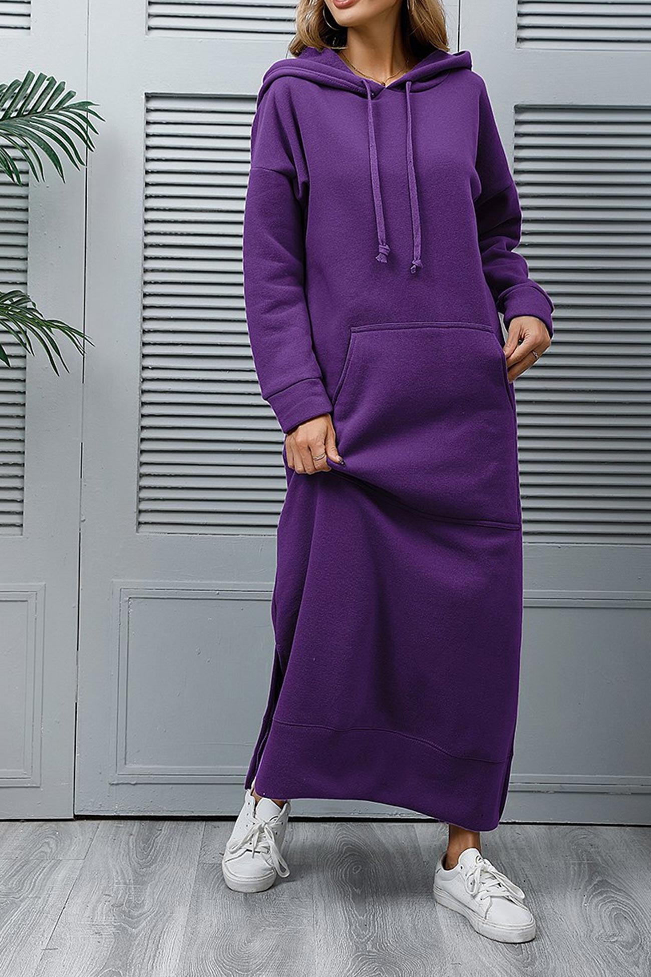 Hoodie Dress with Side Slits Caitlyn