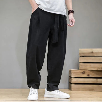 Taupe-colored leisure linen trousers Idan