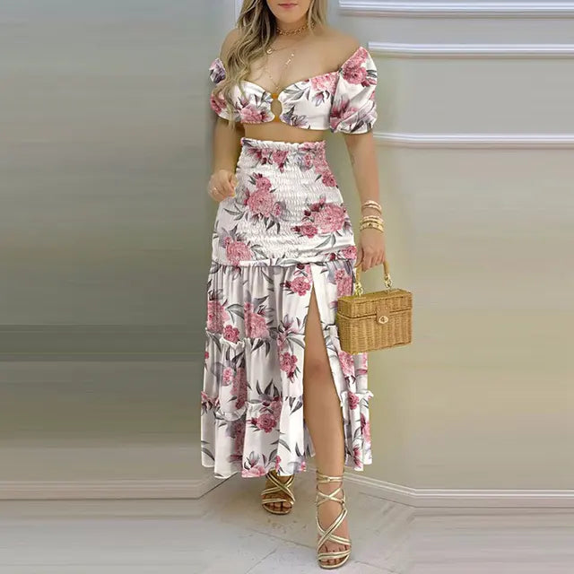 Elena - Summer dress with floral patterns for women